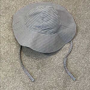 Quincy Mae Gray Gingham Sun Hat